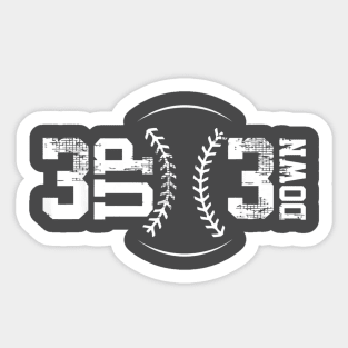 3 UP 3 Down Baseball Sticker